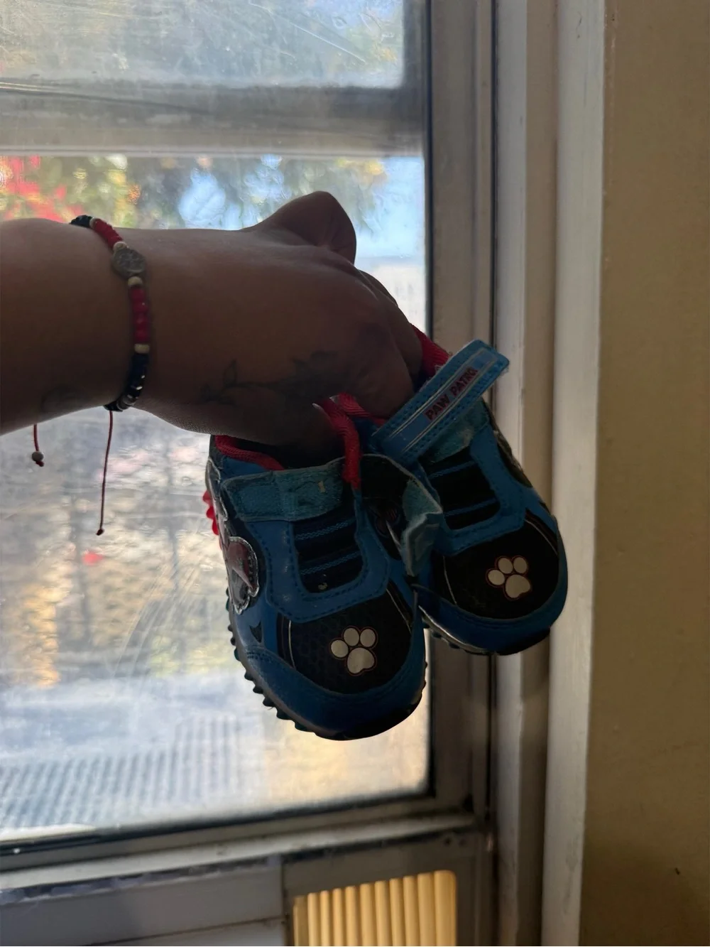 Disney Blue and Black Paw-Print Baby Walker Shoes